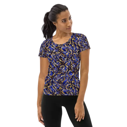 Gilded Arabesque on a Women's Athletic T-Shirt