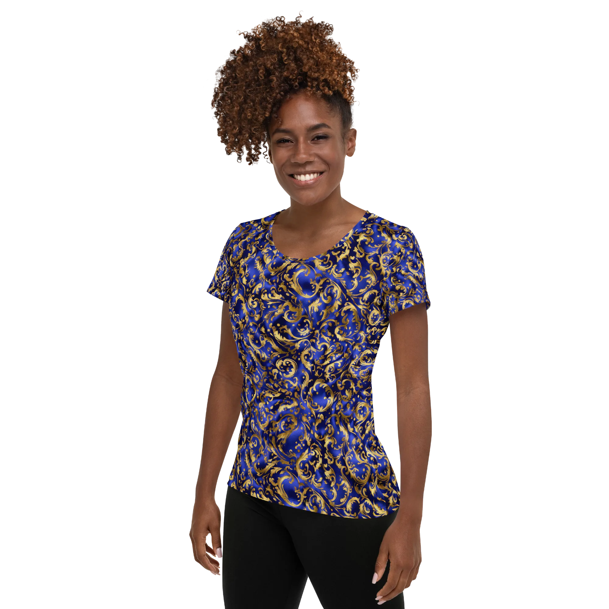Gilded Arabesque on Women's Athletic T-Shirt — Left