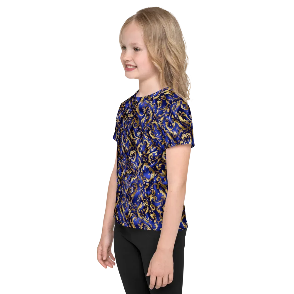 Gilded Arabesque on Kids Crew Neck T-Shirt — Left
