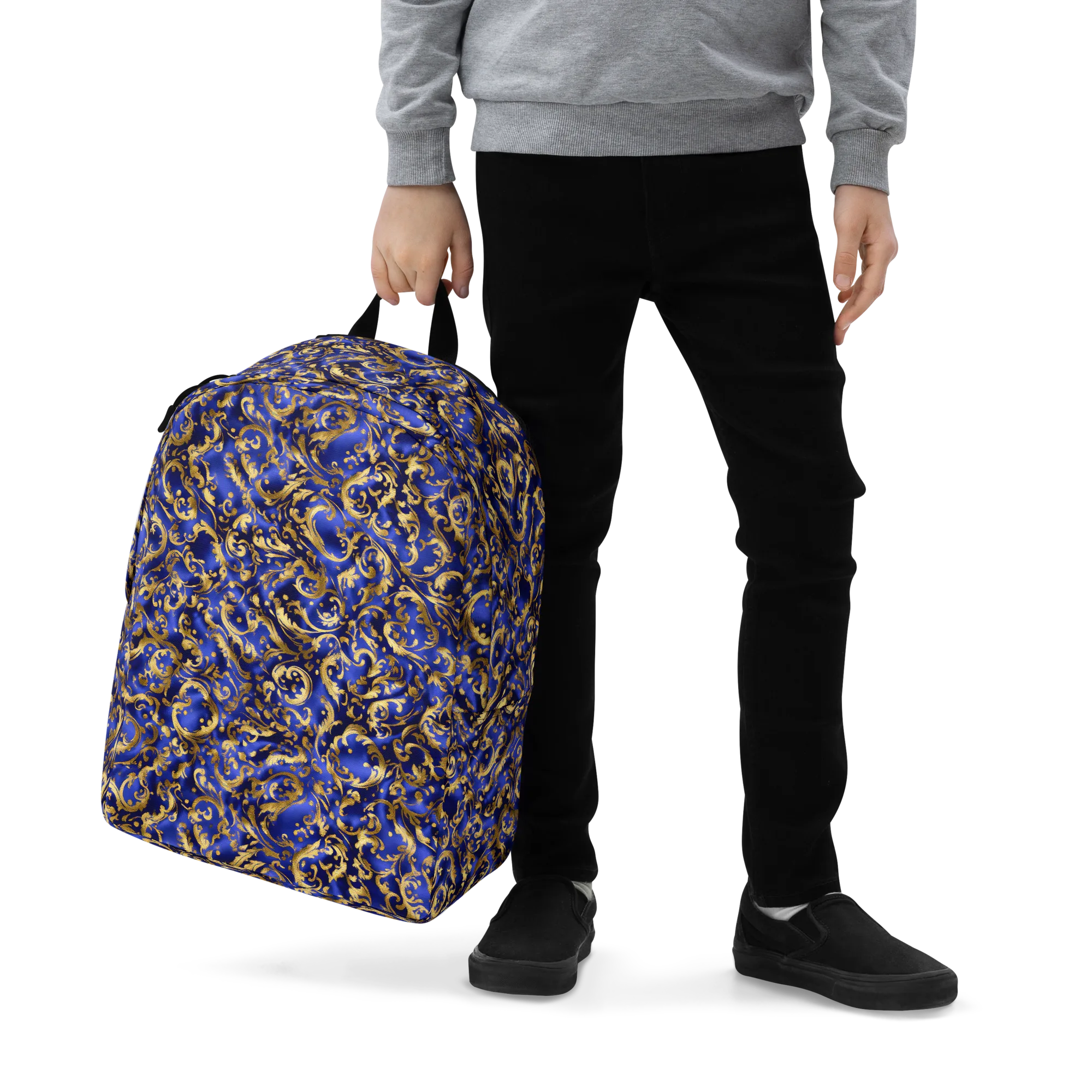 Gilded Arabesque on Minimalist Backpack — Zoomed-in