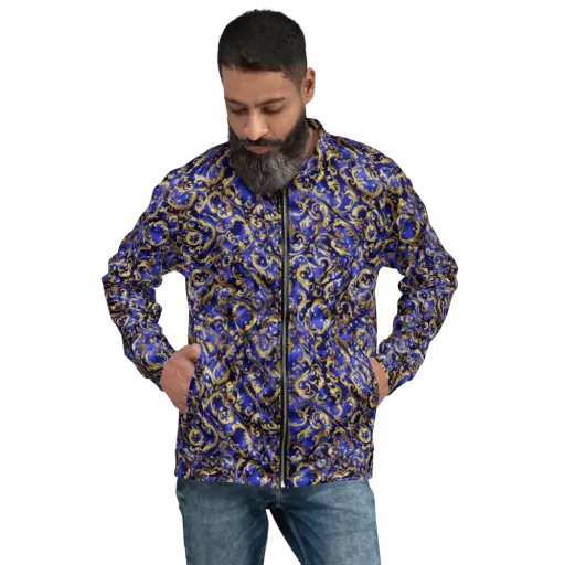 Gilded Arabesque on a Bomber Jacket