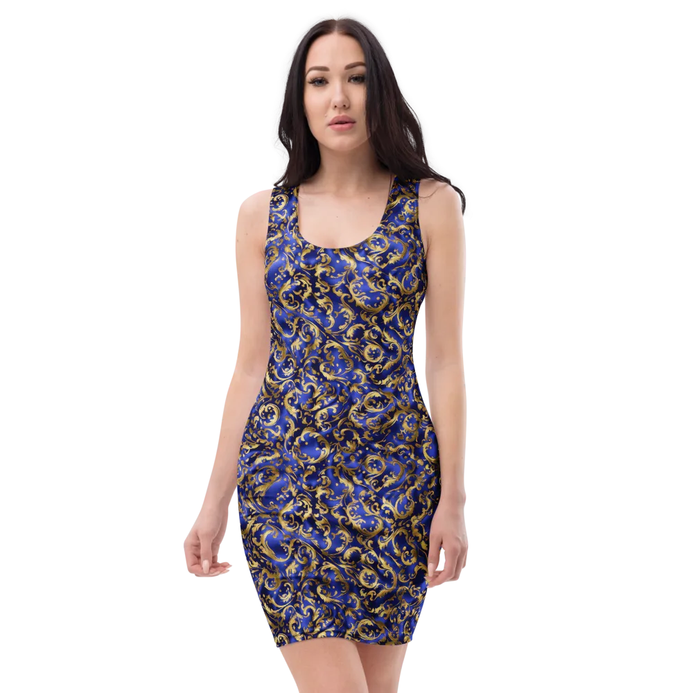 Gilded Arabesque on Bodycon Dress — Front