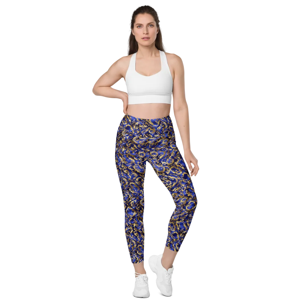 Gilded Arabesque on Leggings with Pockets — Front