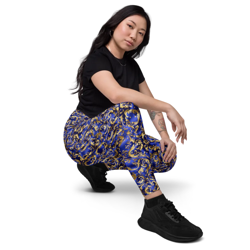 Gilded Arabesque on Leggings with Pockets — Right Front