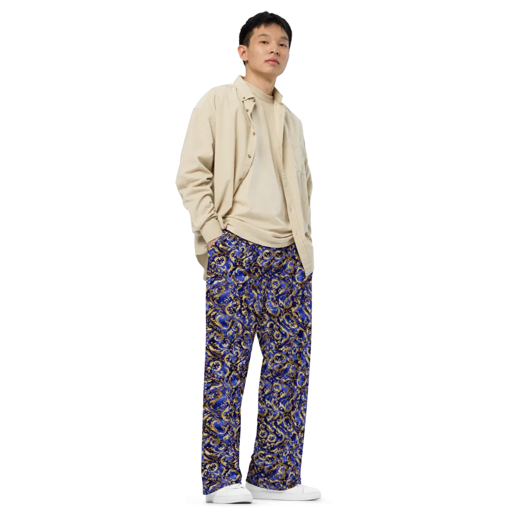 Gilded Arabesque on Wide-Leg Pants — Right Front