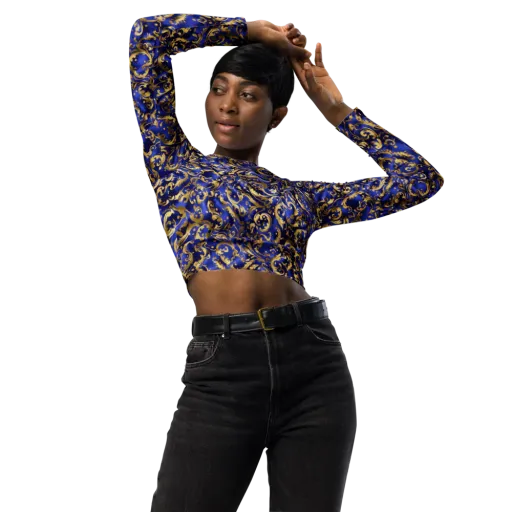 Gilded Arabesque on a Long Sleeve Crop Top