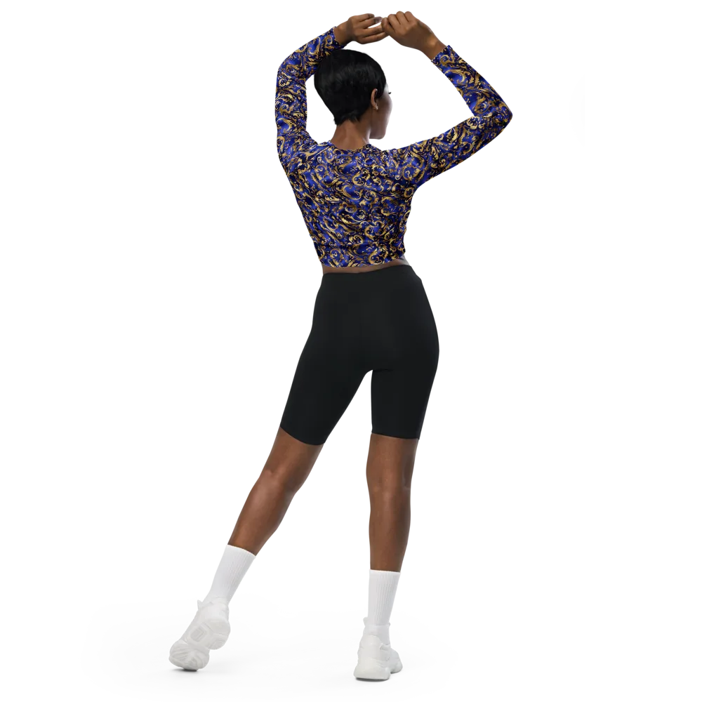 Gilded Arabesque on Long Sleeve Crop Top — Back