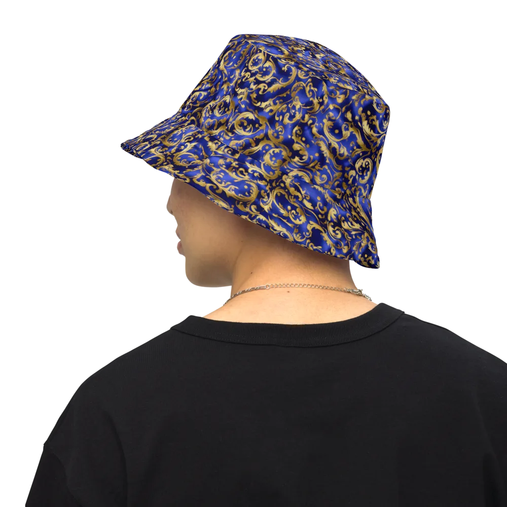 Gilded Arabesque on Reversible Bucket Hat — Back Inside