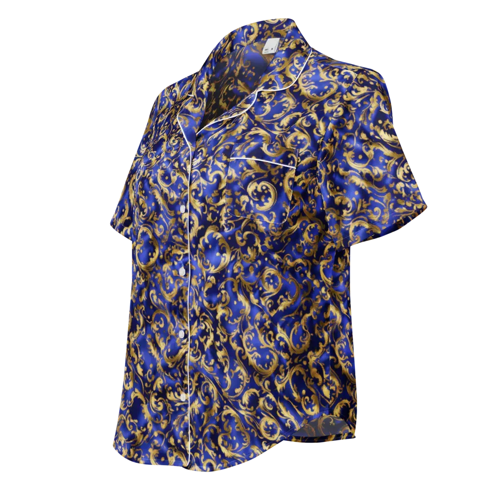 Gilded Arabesque on Women's Short Sleeve Pajama Top — Left Front