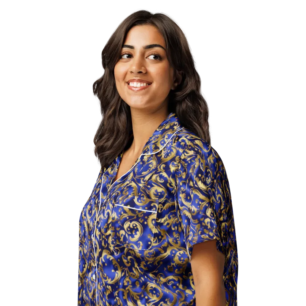 Gilded Arabesque on Women's Short Sleeve Pajama Top — Left Front