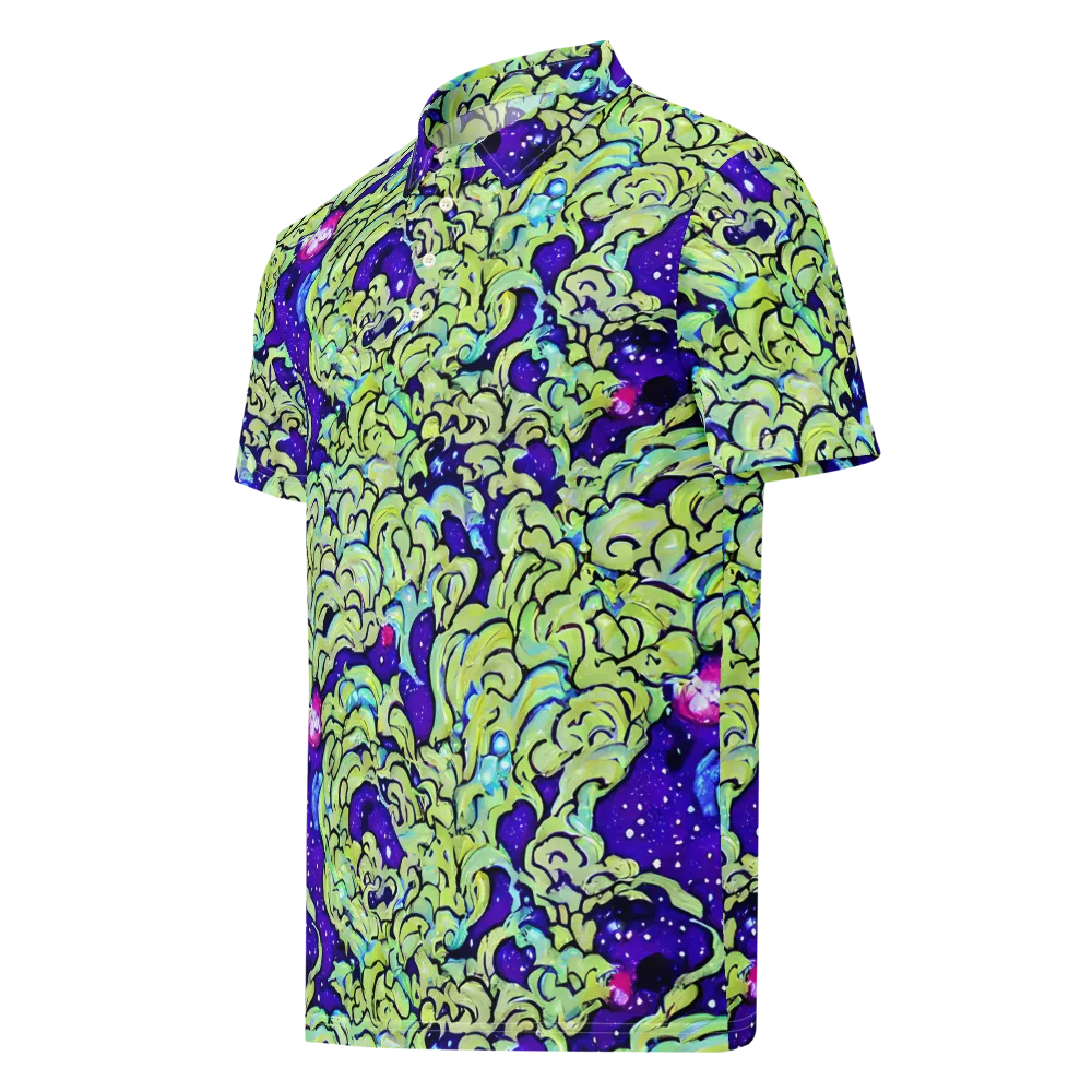 Electric Foliage on Men's Slim Fit Polo Shirt — Left Front