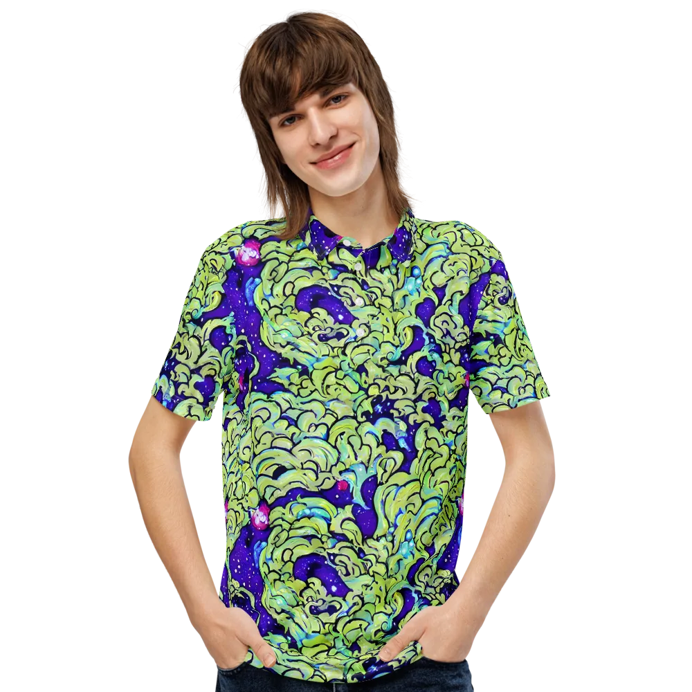 Electric Foliage on Men's Slim Fit Polo Shirt — Front