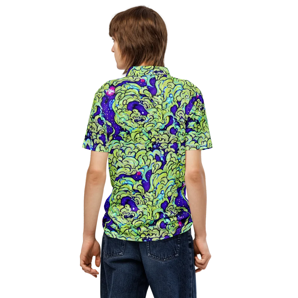 Electric Foliage on Men's Slim Fit Polo Shirt — Back