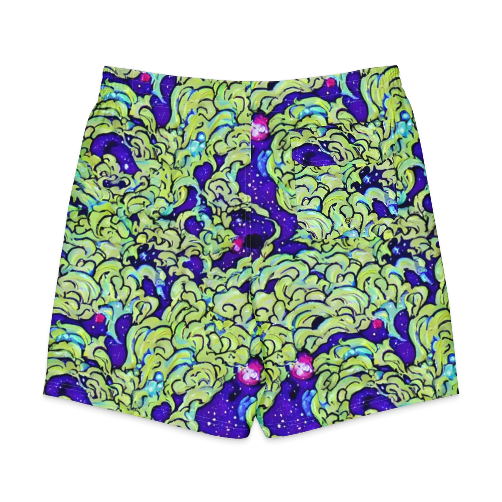 Electric Foliage on Men's Board Shorts — Back