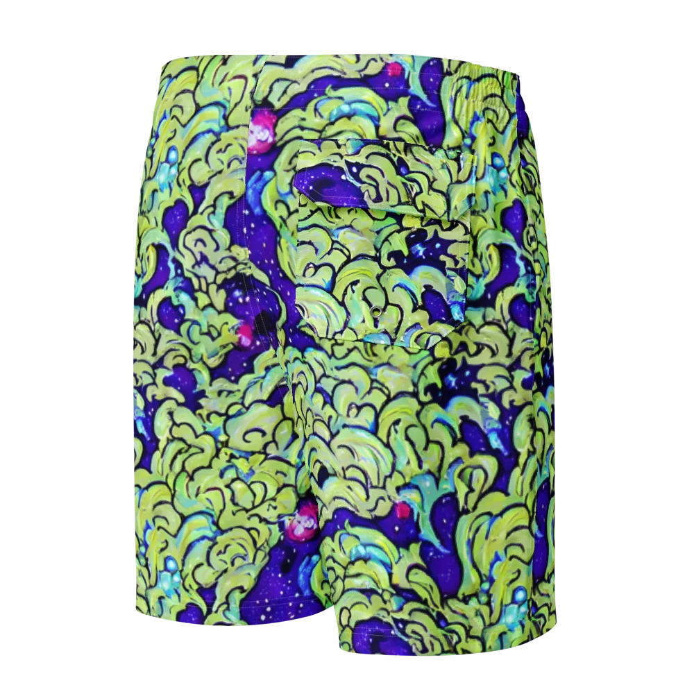 Electric Foliage on Men's Board Shorts — Back