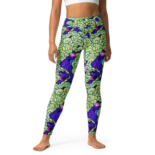 Electric Foliage on a Yoga Leggings