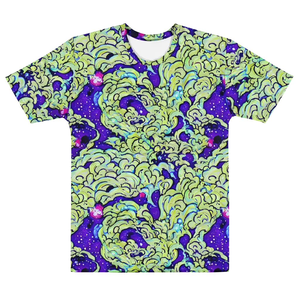 Electric Foliage on Men's Cotton Crew Neck T-Shirt — Front