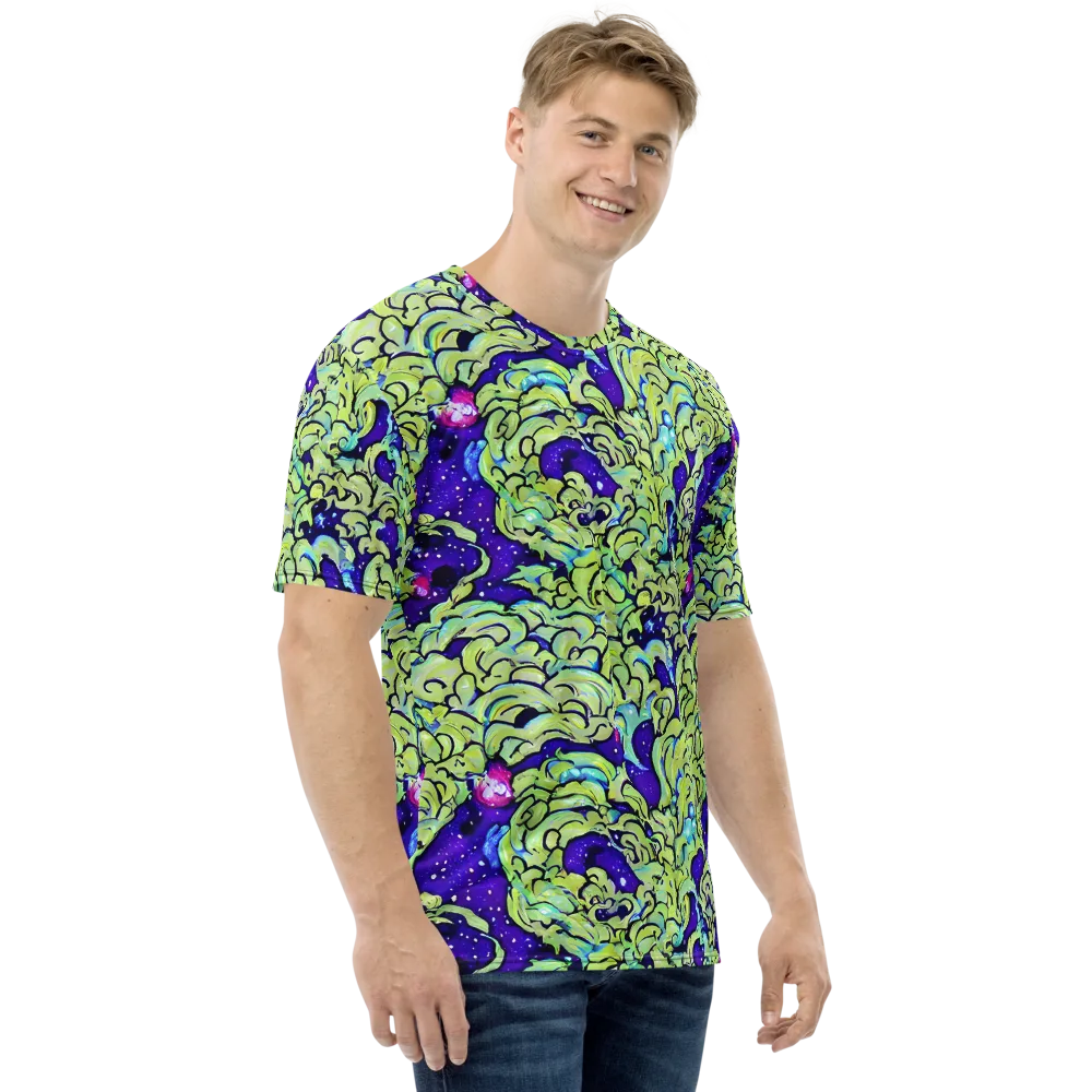 Electric Foliage on Men's Crew Neck T-Shirt — Right