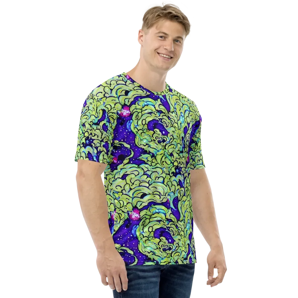 Electric Foliage on Men's Crew Neck T-Shirt — Right
