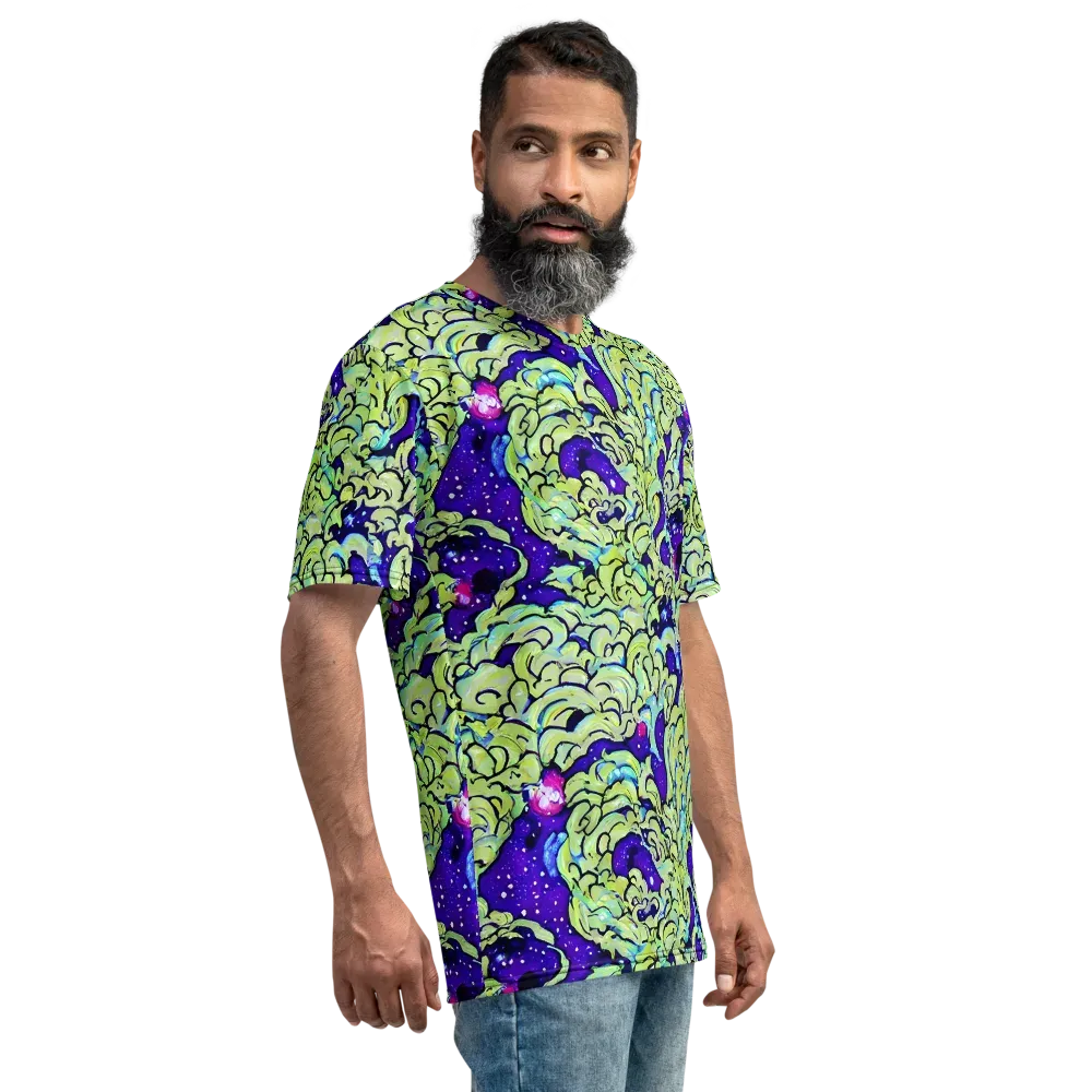 Electric Foliage on Men's Crew Neck T-Shirt — Right