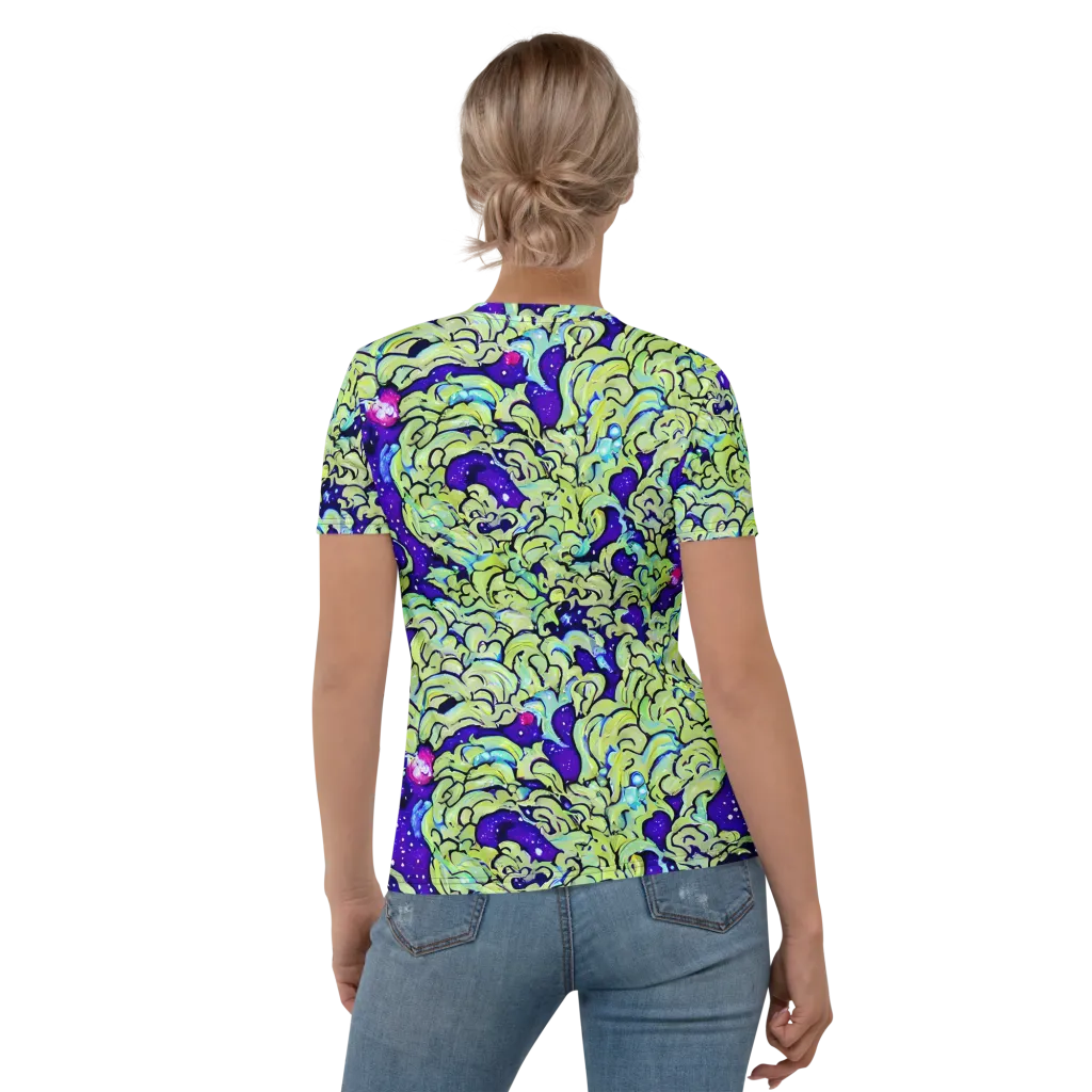 Electric Foliage on Women's Crew Neck T-Shirt — Back