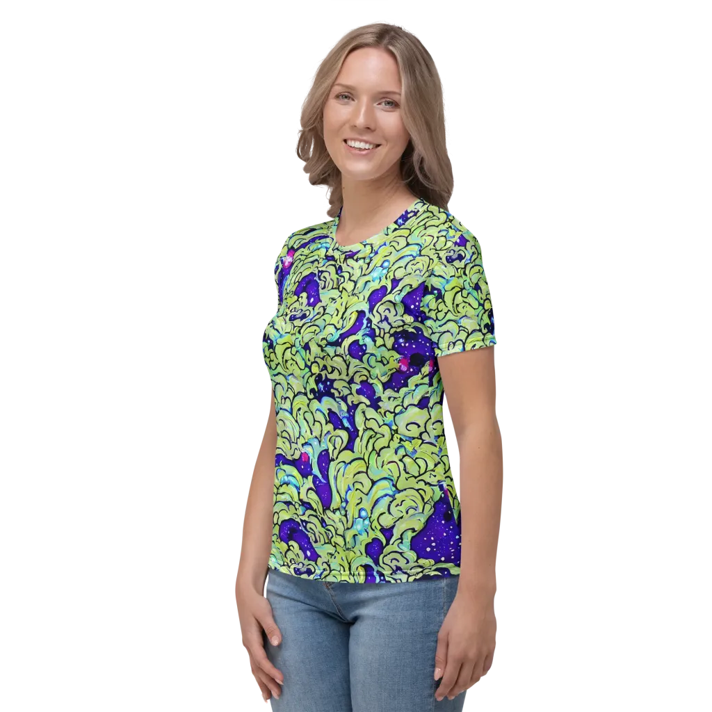 Electric Foliage on Women's Crew Neck T-Shirt — Left