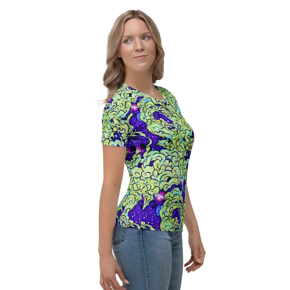 Electric Foliage on Women's Crew Neck T-Shirt — Right