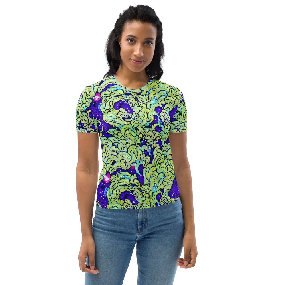 Electric Foliage on Women's Crew Neck T-Shirt — Front