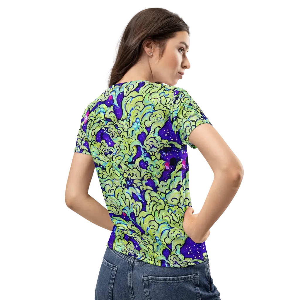 Electric Foliage on Women's Crew Neck T-Shirt — Back