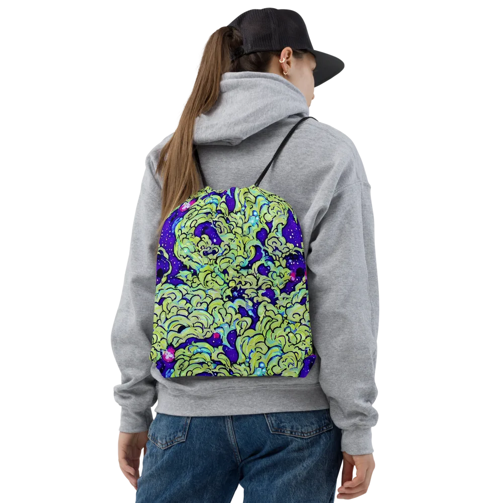 Electric Foliage on Drawstring Bag — Front