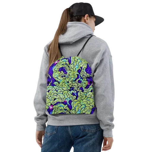 Electric Foliage on a Drawstring Bag