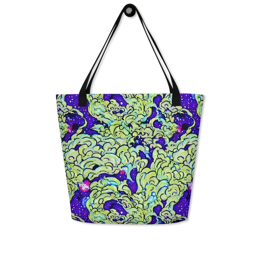 Electric Foliage on Large Tote Bag W/ Pocket — Front