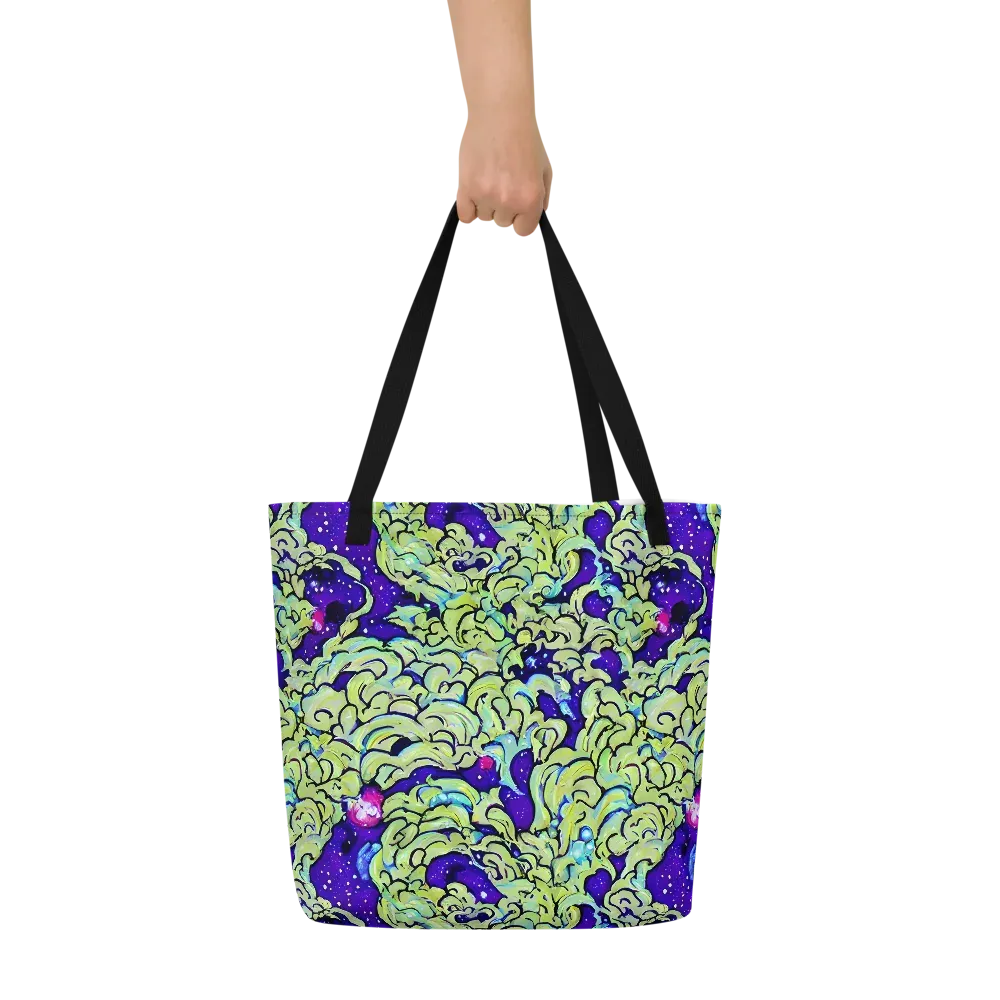 Electric Foliage on Large Tote Bag W/ Pocket — Front