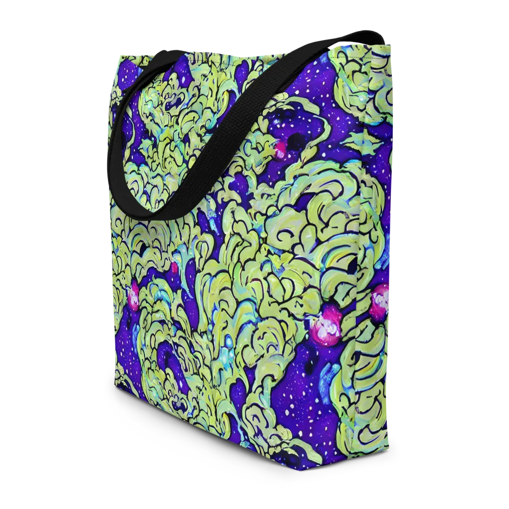 Electric Foliage on Large Tote Bag W/ Pocket — Front
