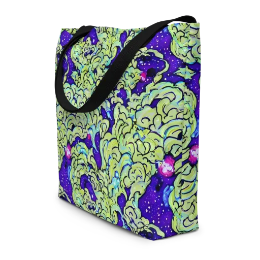 Electric Foliage on a Large Tote Bag W/ Pocket
