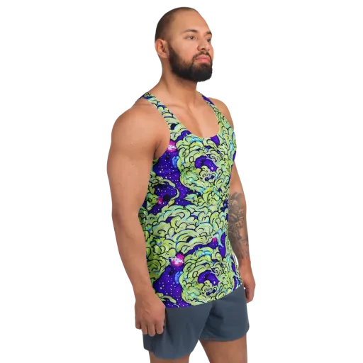 Electric Foliage on a Men's Tank Top