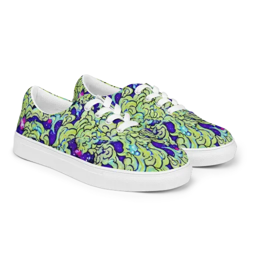 Electric Foliage on a Men's Lace-Up Canvas Shoes