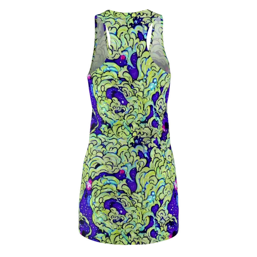 Electric Foliage on Racerback Dress — Back