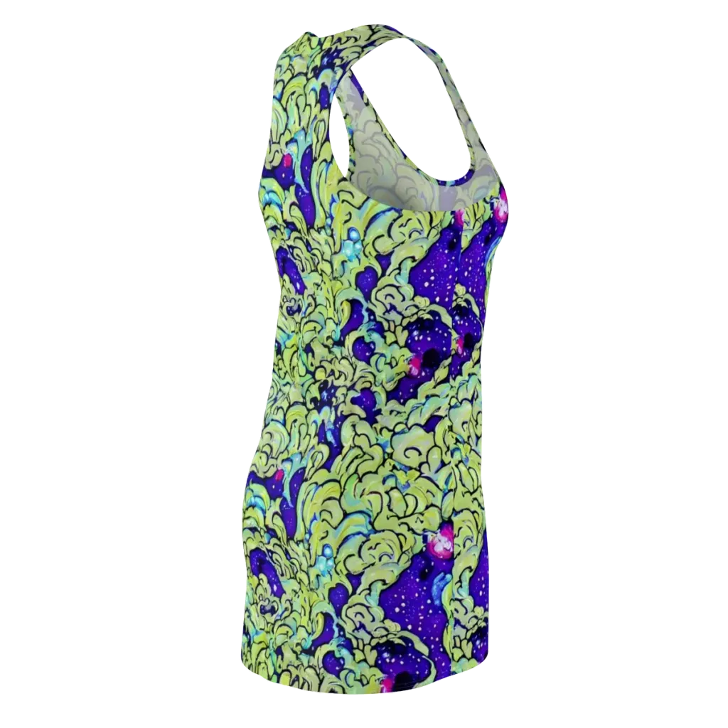 Electric Foliage on Racerback Dress — Back Side