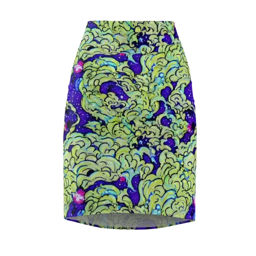 Electric Foliage on a Pencil Skirt