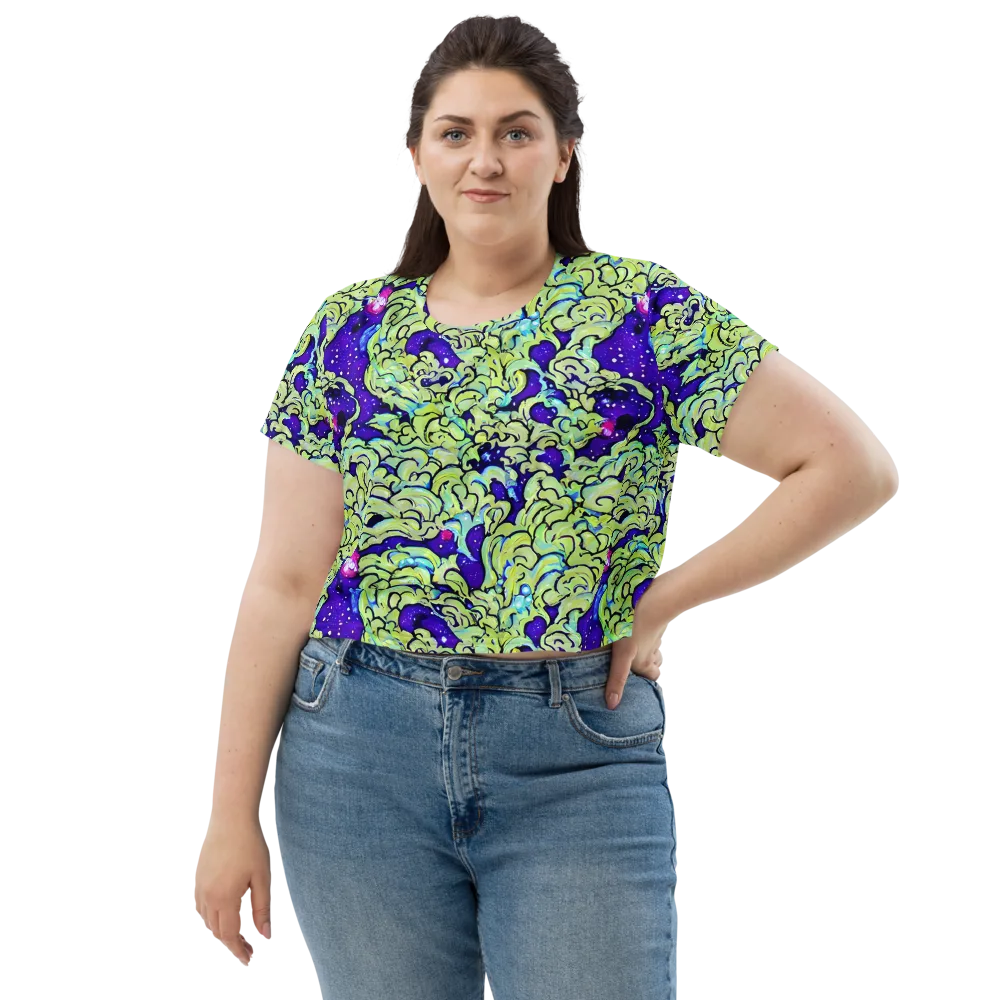 Electric Foliage on Crop Tee — Front