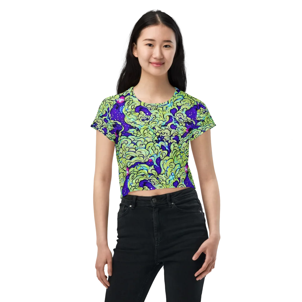 Electric Foliage on Crop Tee — Front