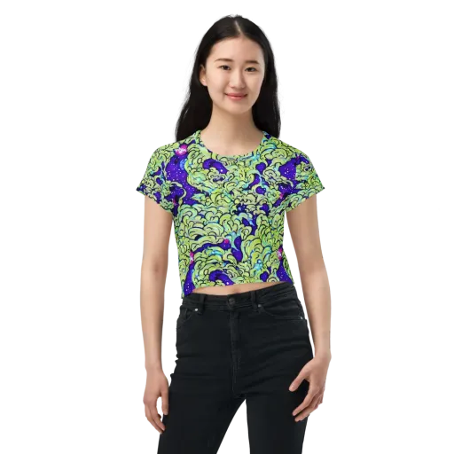 Electric Foliage on a Crop Tee