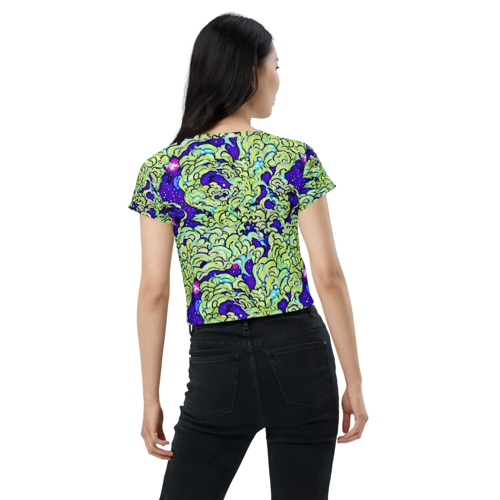 Electric Foliage on Crop Tee — Back