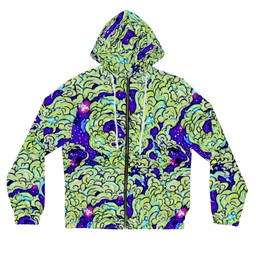 Electric Foliage on a Women's Full-Zip Hoodie
