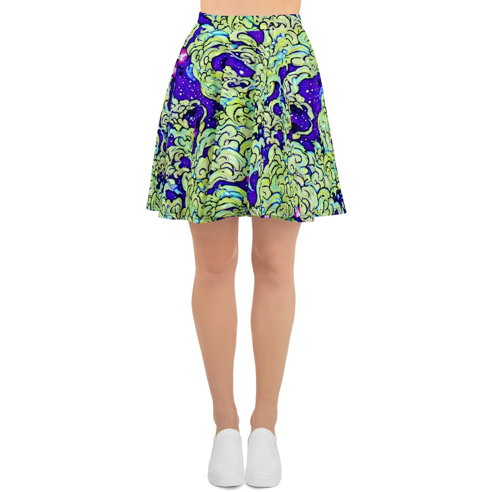 Electric Foliage on Skater Skirt — Front