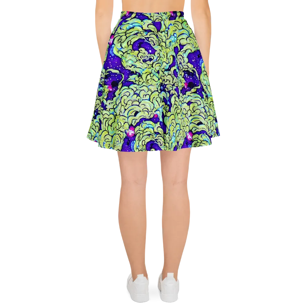 Electric Foliage on Skater Skirt — Back