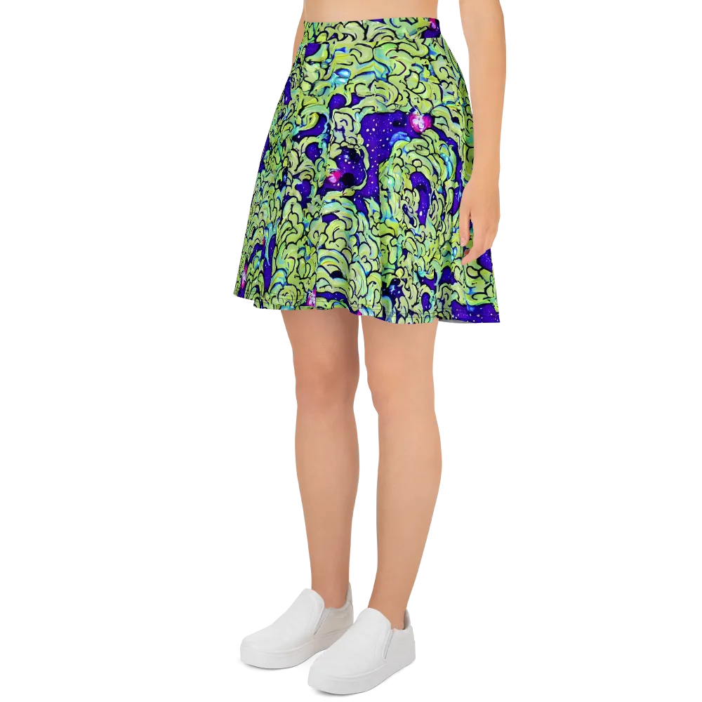 Electric Foliage on Skater Skirt — Left