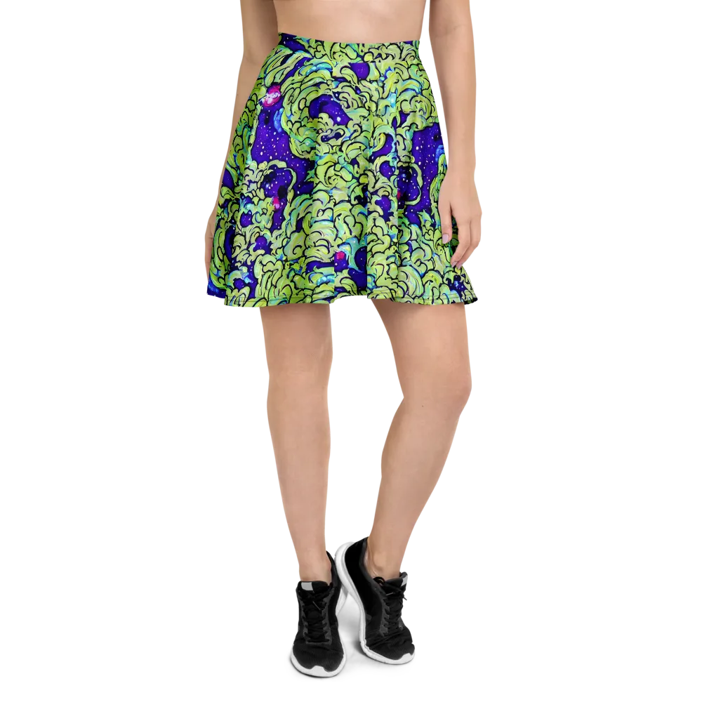 Electric Foliage on Skater Skirt — Front