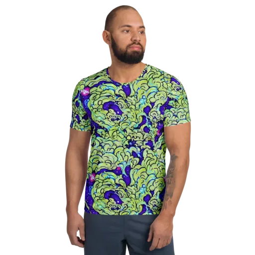 Electric Foliage on a Men's Athletic T-Shirt